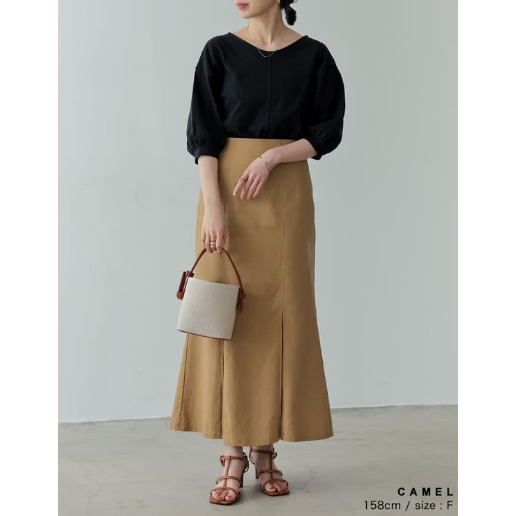 様々なシーンにぴったりなナチュラルスカート ボックスタックマーメイドスカート | Re:EDIT | 詳細画像15 