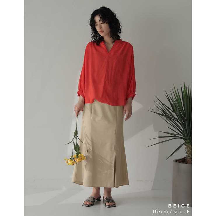 様々なシーンにぴったりなナチュラルスカート ボックスタックマーメイドスカート | Re:EDIT | 詳細画像2 