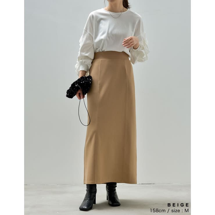 カットジョーゼットバックスリットロングスカート | Re:EDIT | 詳細画像14 