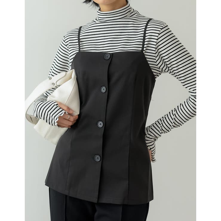 ブラック(001) | ツイルボタンダウンビスチェ | Re:EDIT