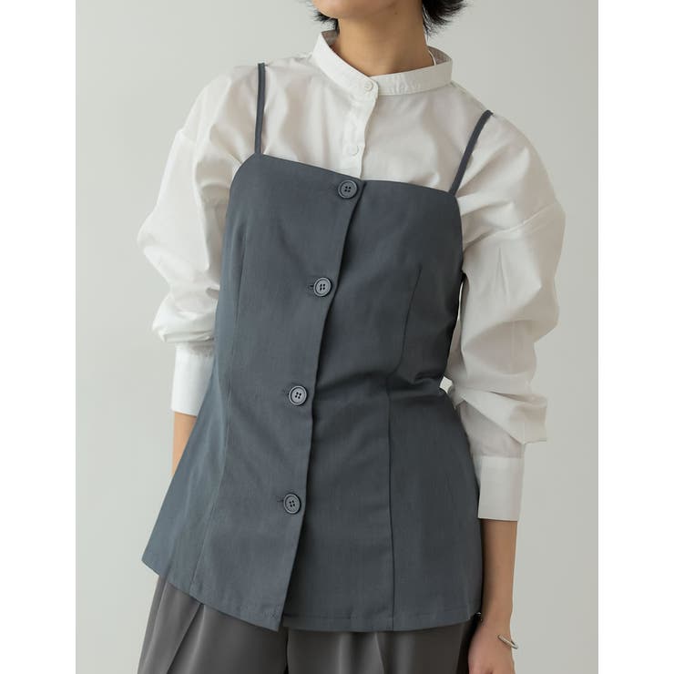 グレー(005) | ツイルボタンダウンビスチェ | Re:EDIT