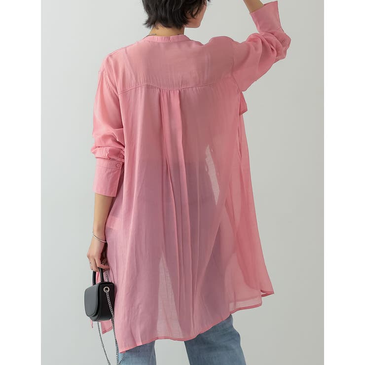 2WAYスリーブアウトバンドカラーシアーシャツチュニック | Re:EDIT | 詳細画像31 