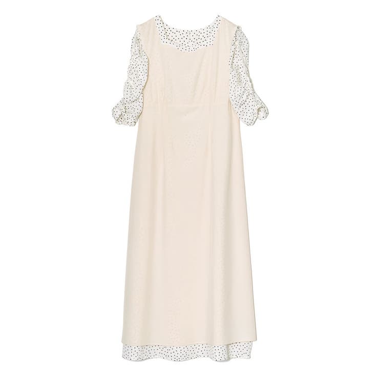 1枚でコーデが完成する美シルエットワンピース ドット柄ギャザースリーブワンピース | Re:EDIT | 詳細画像22 