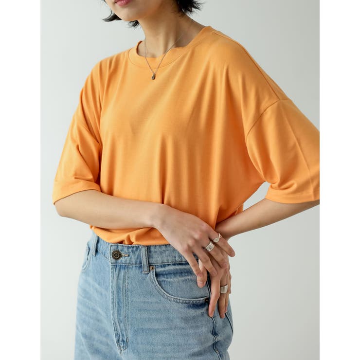 接触冷感]オーバーサイズとろみTシャツ[品番：GS000020485]｜Re