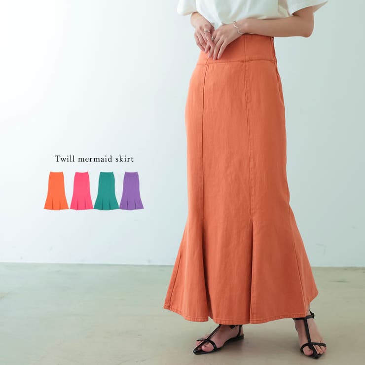 旬のスタイリングに映える1枚 コットンツイルカラーマーメイドスカート スカート | Re:EDIT | 詳細画像1 