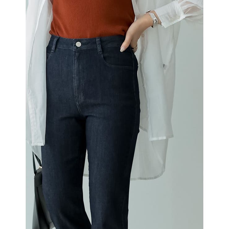 [低身長/高身長/大きいサイズ有]ストレッチスリムフレアデニムパンツ | Re:EDIT | 詳細画像12 