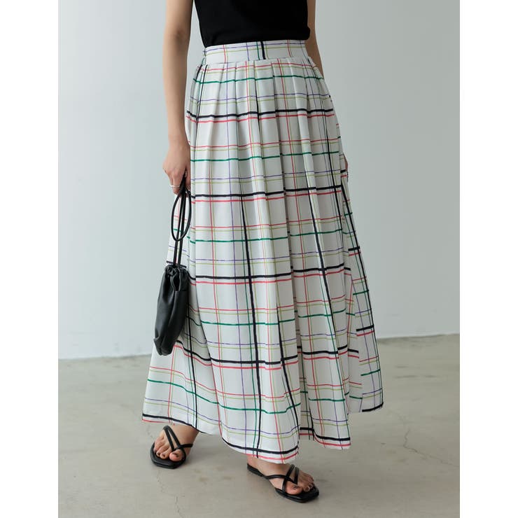 [低身長サイズ有]カラーチェックフレアスカート | Re:EDIT | 詳細画像11 