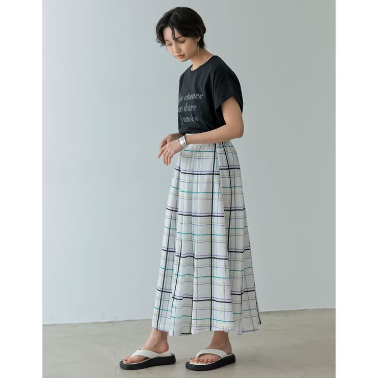 [低身長サイズ有]カラーチェックフレアスカート | Re:EDIT | 詳細画像14 