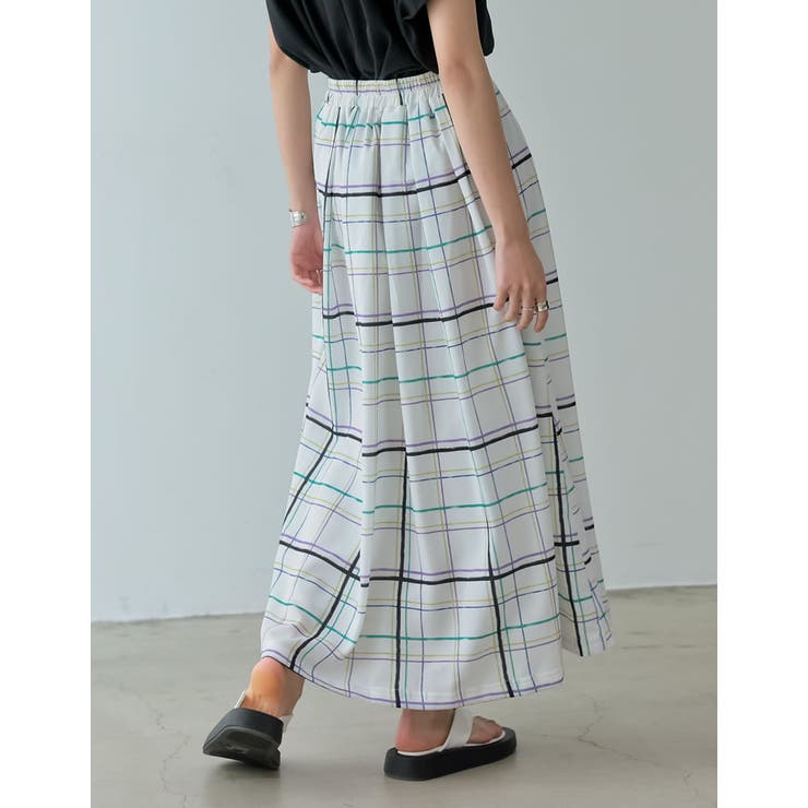 [低身長サイズ有]カラーチェックフレアスカート | Re:EDIT | 詳細画像15 