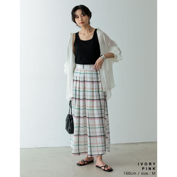 [低身長サイズ有]カラーチェックフレアスカート | Re:EDIT | 詳細画像6 