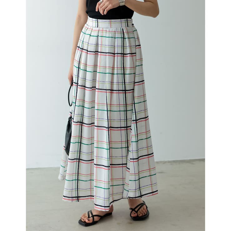 [低身長サイズ有]カラーチェックフレアスカート | Re:EDIT | 詳細画像7 