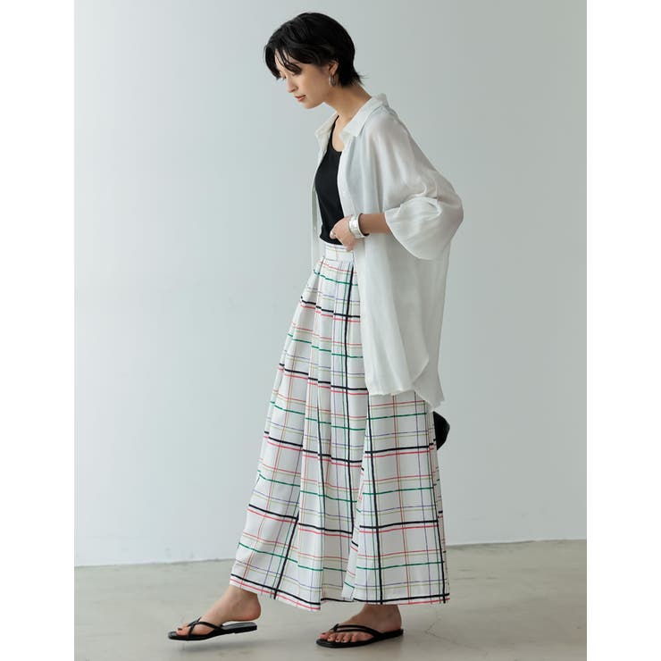 [低身長サイズ有]カラーチェックフレアスカート | Re:EDIT | 詳細画像8 