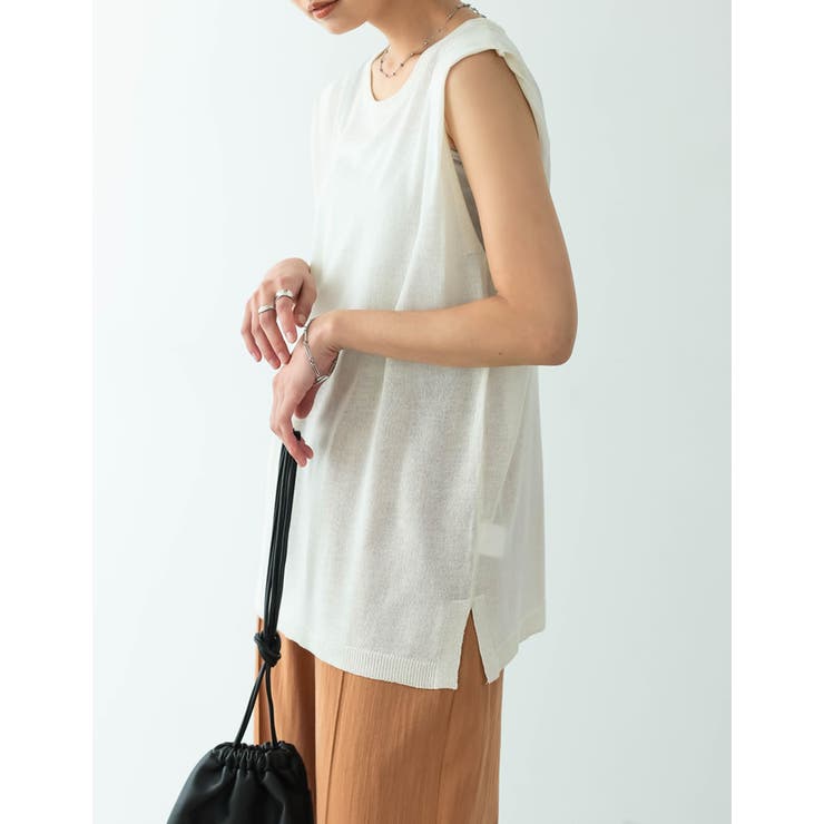 シンプルながらも抜け感のあるシアータンクトップ | Re:EDIT | 詳細画像13 