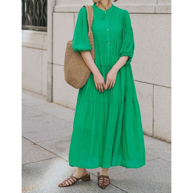 [低身長サイズ有]楊柳ティアードマキシワンピース | Re:EDIT | 詳細画像8 