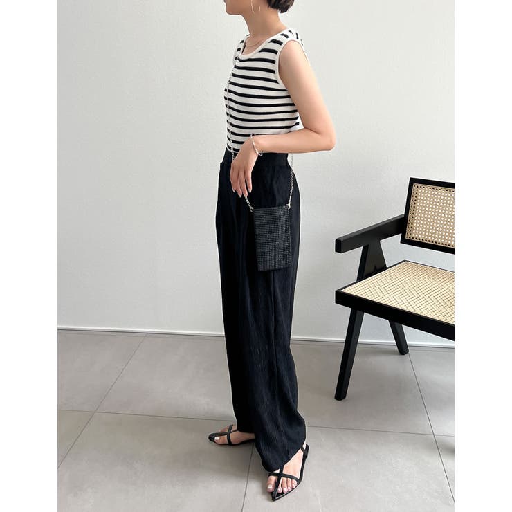 カジュアルな要素を程よく取り入れる サマーニットボーダータンクトップ トップス | Re:EDIT | 詳細画像9 