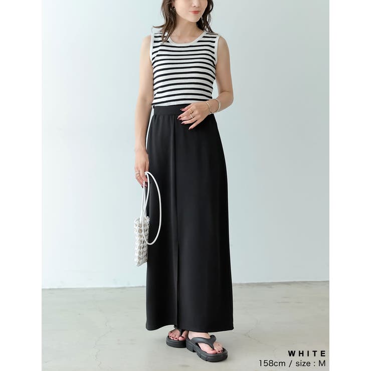 カジュアルな要素を程よく取り入れる サマーニットボーダータンクトップ トップス | Re:EDIT | 詳細画像10 