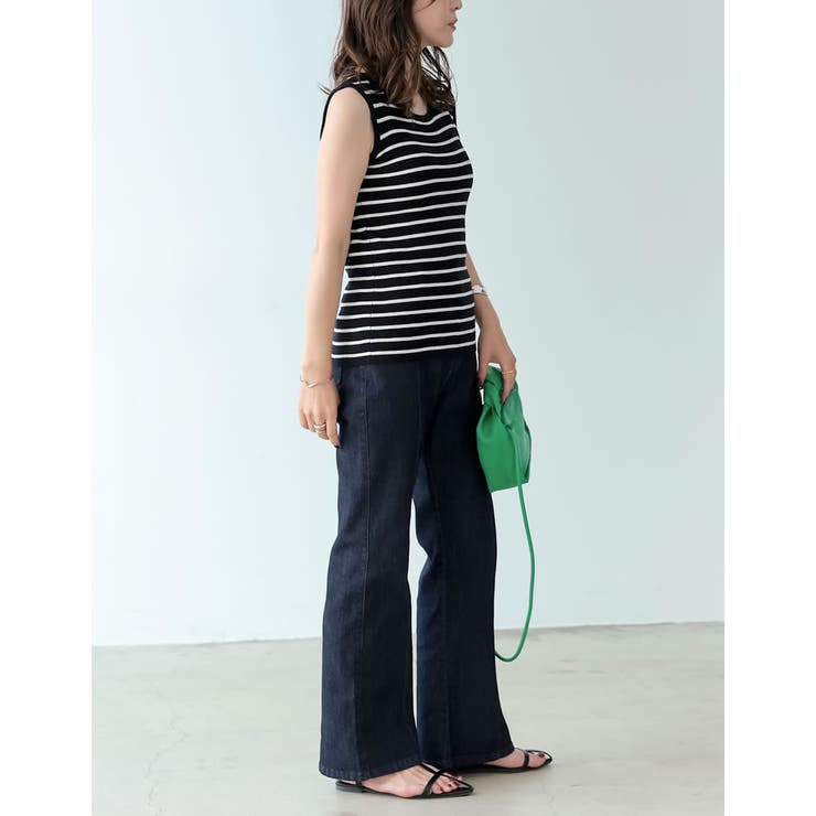 カジュアルな要素を程よく取り入れる サマーニットボーダータンクトップ トップス | Re:EDIT | 詳細画像23 