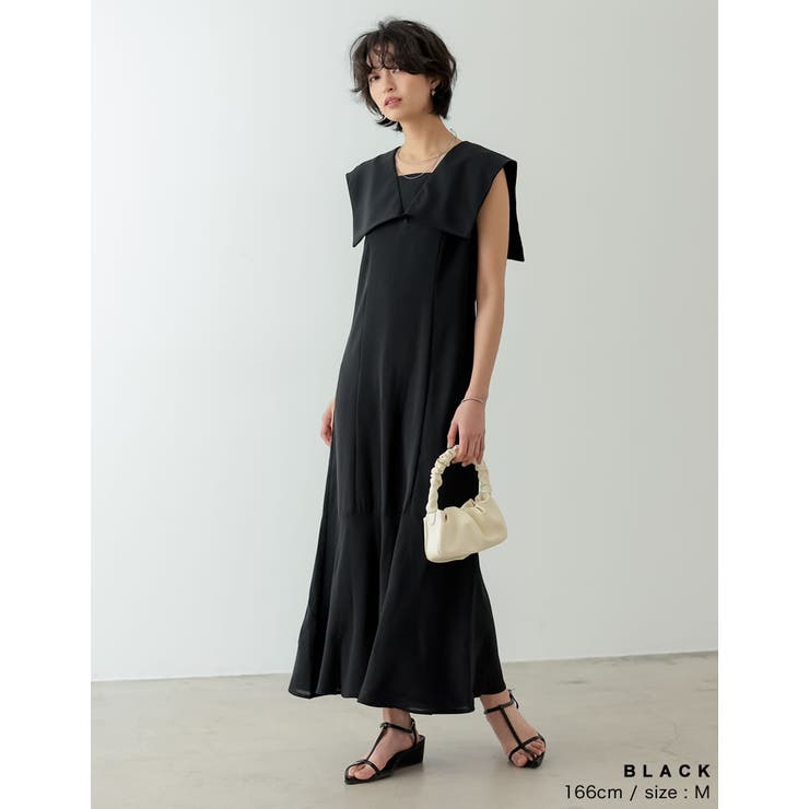 低身長/高身長サイズ有]ポーラセーラーカラーワンピース[品番