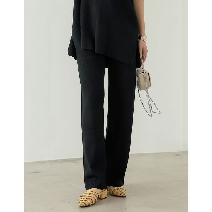 [低身長サイズ有]プレーティングリブニットパンツ | Re:EDIT | 詳細画像5 