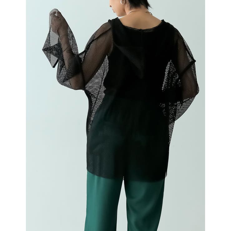 コーディネートにONするだけでこなれ感を演出 メッシュフーディープルオーバー | Re:EDIT | 詳細画像7 