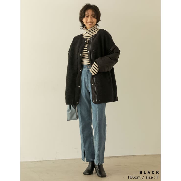 2WAYの着こなしを楽しめるボア×キルティングコート | Re:EDIT | 詳細画像7 