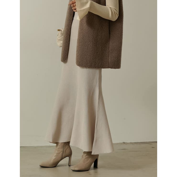 幅広いスタイリングに優美さを演出 ミラノリブマーメイドニットスカート スカート | Re:EDIT | 詳細画像8 