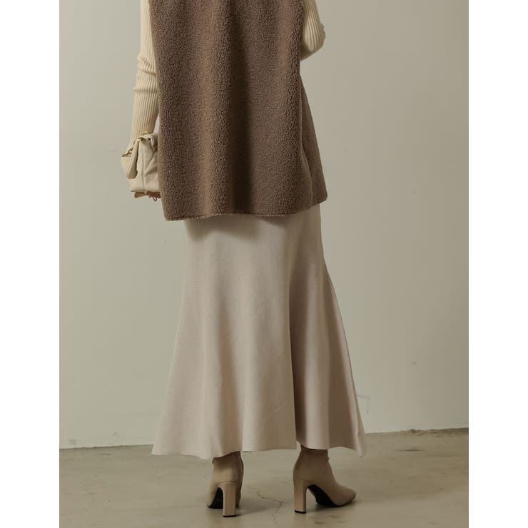 幅広いスタイリングに優美さを演出 ミラノリブマーメイドニットスカート スカート | Re:EDIT | 詳細画像9 