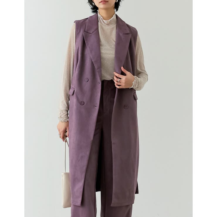 [低身長サイズ有]スウェードポンチテーラードノースリコート | Re:EDIT | 詳細画像5 