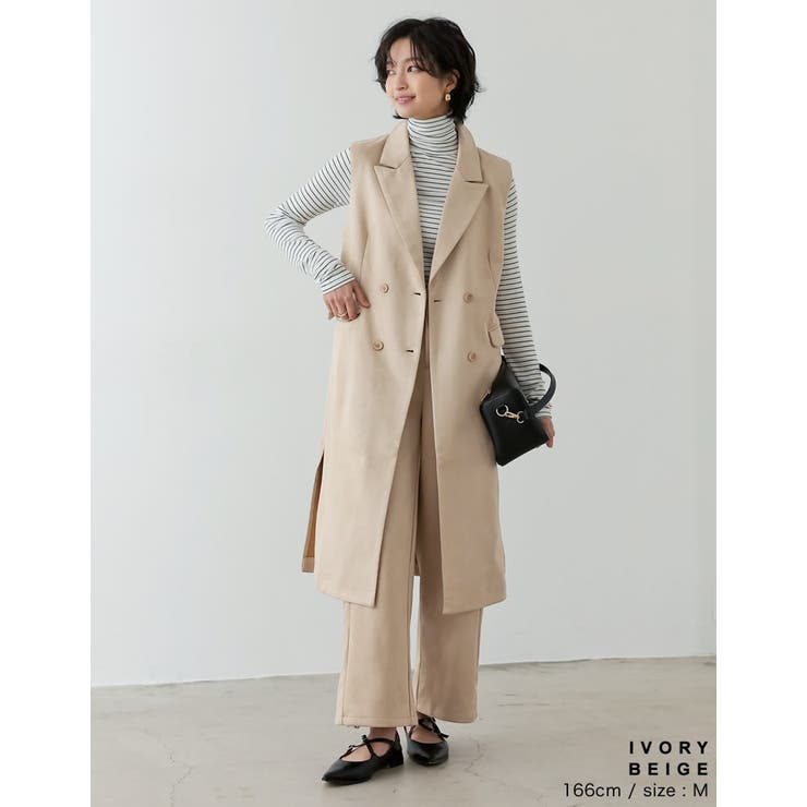 [低身長サイズ有]スウェードポンチテーラードノースリコート | Re:EDIT | 詳細画像10 