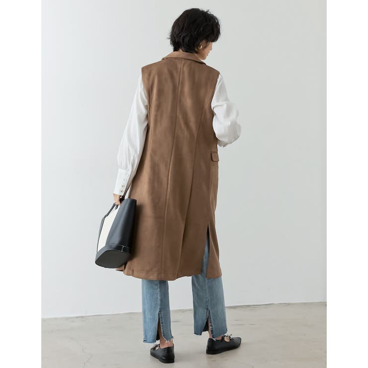 [低身長サイズ有]スウェードポンチテーラードノースリコート | Re:EDIT | 詳細画像25 