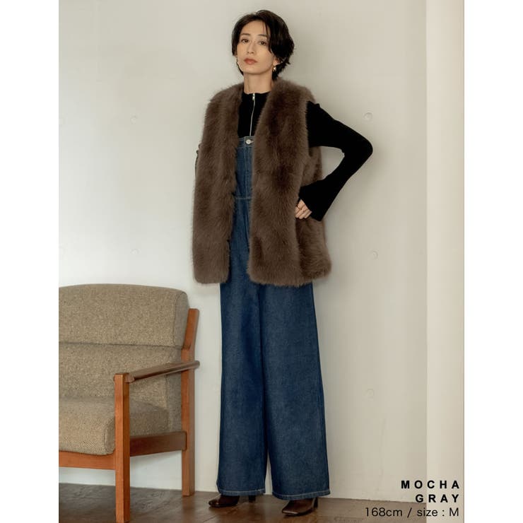 [販売枚数1.3万枚突破]ミドルフェイクファーベスト | Re:EDIT | 詳細画像3 