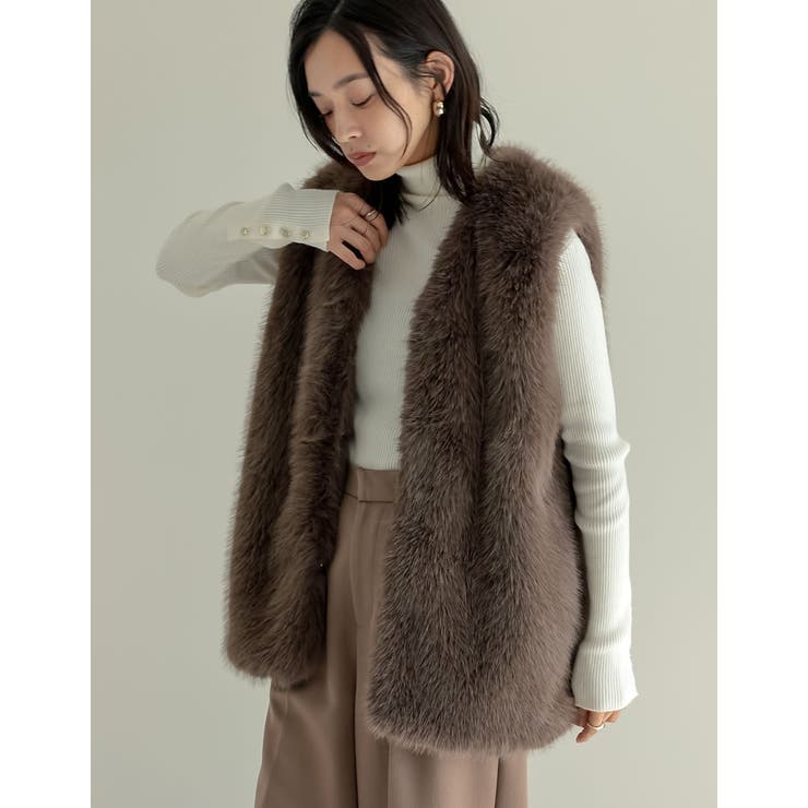 [販売枚数1.3万枚突破]ミドルフェイクファーベスト | Re:EDIT | 詳細画像6 