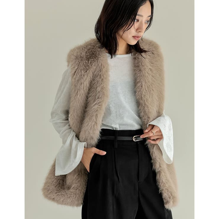 [販売枚数1.3万枚突破]ミドルフェイクファーベスト | Re:EDIT | 詳細画像29 