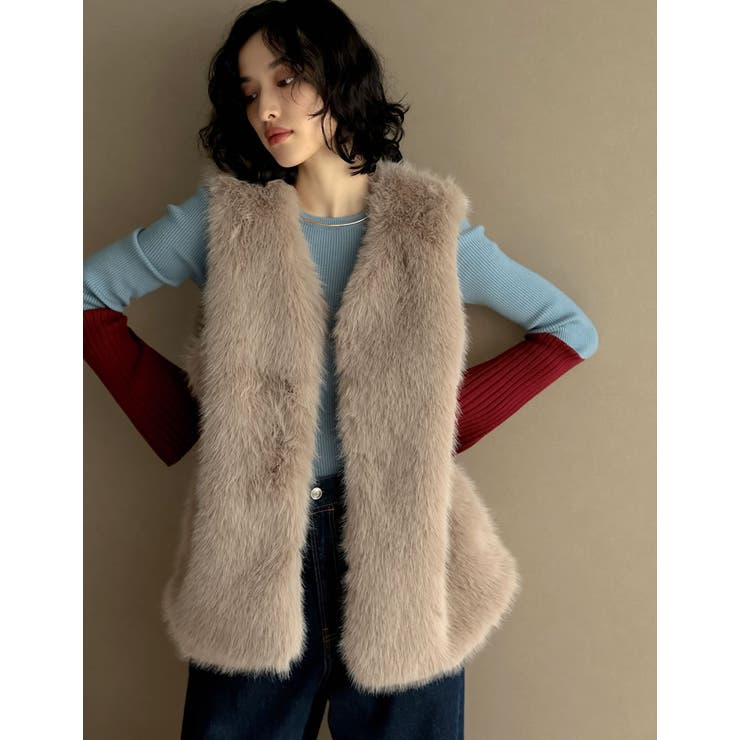 [販売枚数1.3万枚突破]ミドルフェイクファーベスト | Re:EDIT | 詳細画像33 