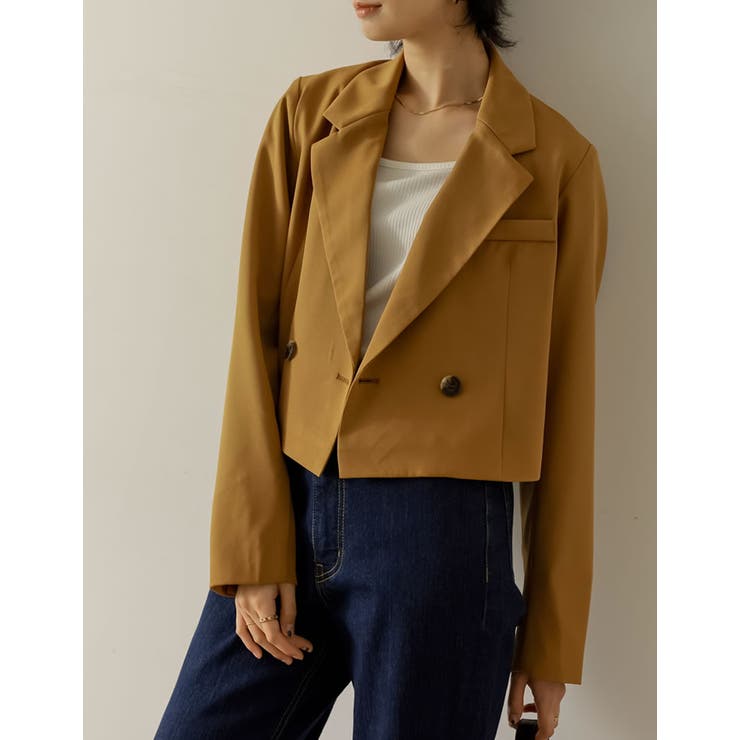 スタイルアップ効果抜群の定番ジャケット カットツイルショートテーラードジャケット | Re:EDIT | 詳細画像5 