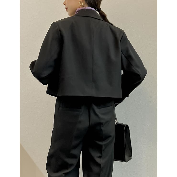 スタイルアップ効果抜群の定番ジャケット カットツイルショートテーラードジャケット | Re:EDIT | 詳細画像24 