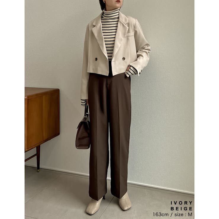 スタイルアップ効果抜群の定番ジャケット カットツイルショートテーラードジャケット | Re:EDIT | 詳細画像28 