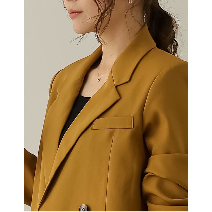 スタイルアップ効果抜群の定番ジャケット カットツイルショートテーラードジャケット | Re:EDIT | 詳細画像30 