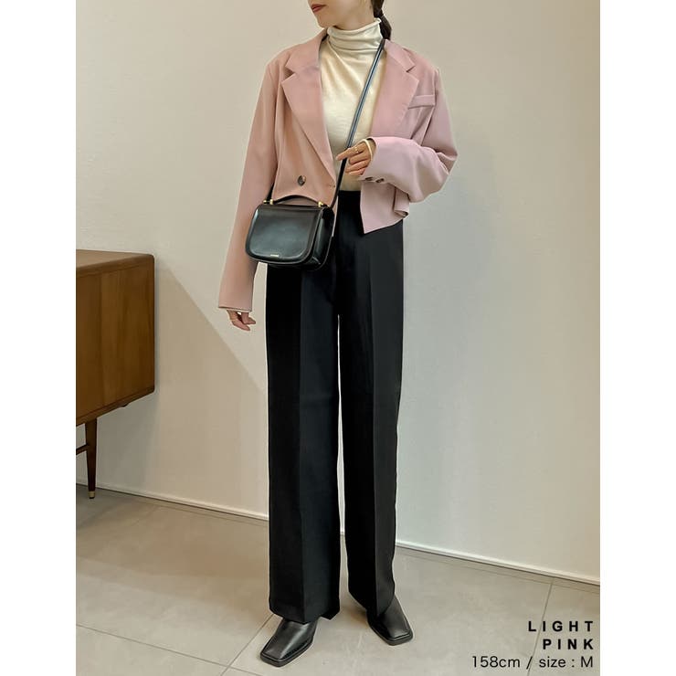 スタイルアップ効果抜群の定番ジャケット カットツイルショートテーラードジャケット | Re:EDIT | 詳細画像33 