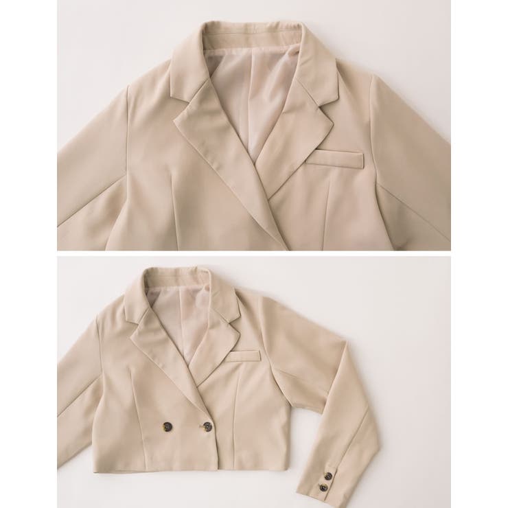 スタイルアップ効果抜群の定番ジャケット カットツイルショートテーラードジャケット | Re:EDIT | 詳細画像38 