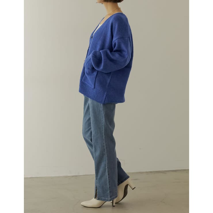 シンプルながらもこなれた印象に 起毛モヘアタッチルーズニットカーディガン トップス | Re:EDIT | 詳細画像27 