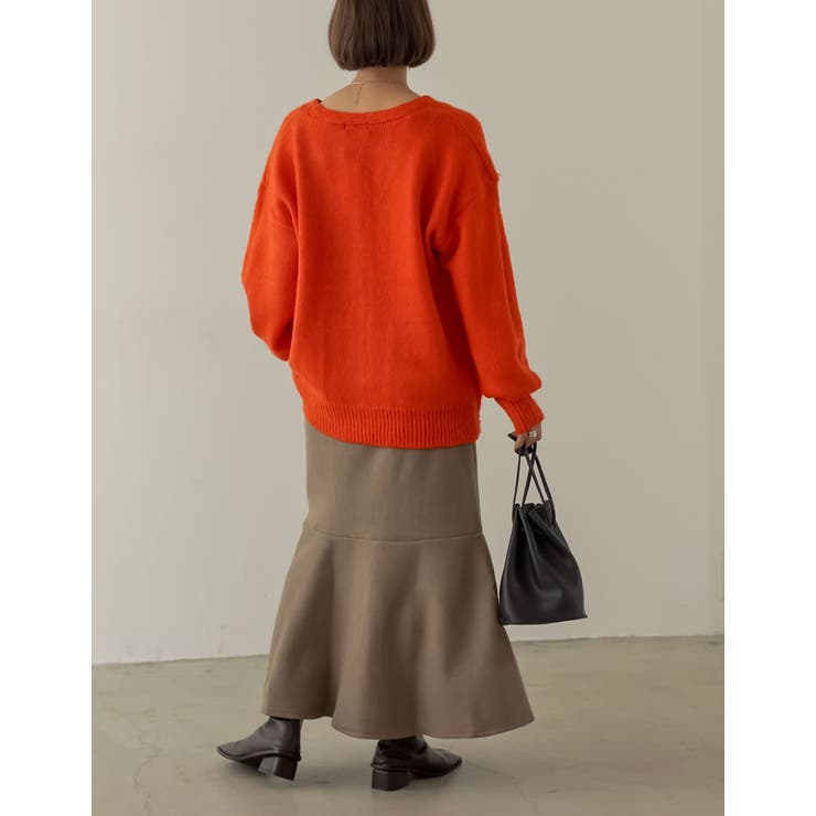 シンプルながらもこなれた印象に 起毛モヘアタッチルーズニットカーディガン トップス | Re:EDIT | 詳細画像36 