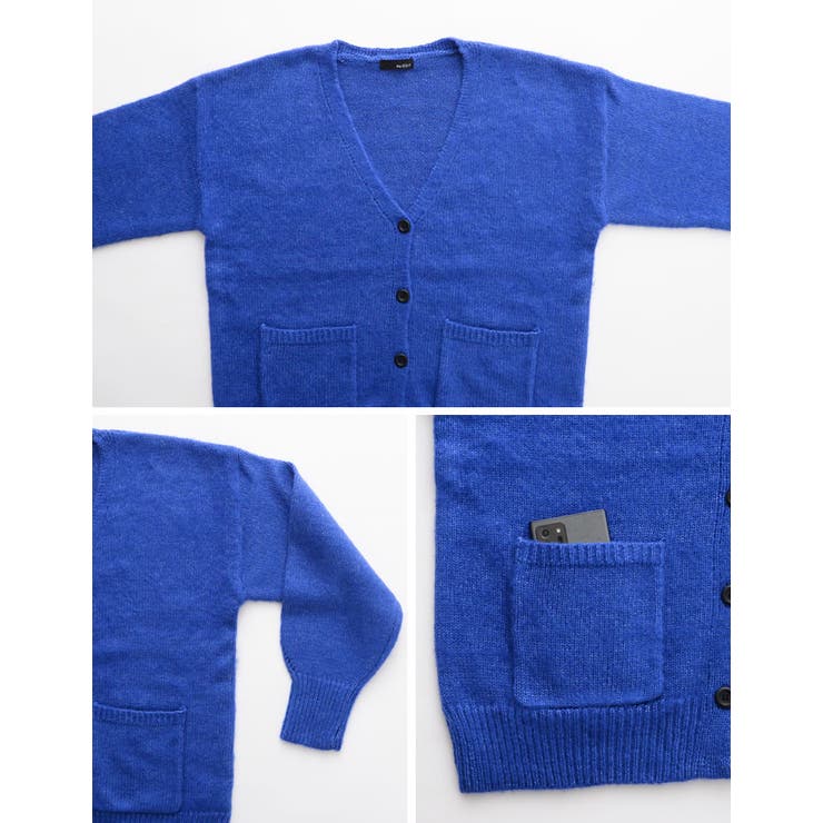 シンプルながらもこなれた印象に 起毛モヘアタッチルーズニットカーディガン トップス | Re:EDIT | 詳細画像39 