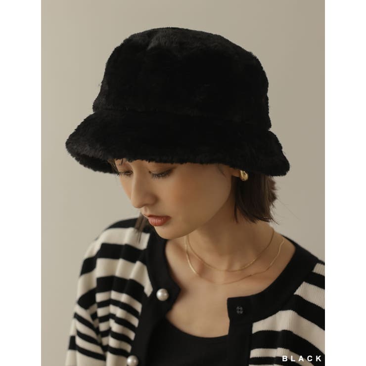 シーズンムード高まるスタイリングに フェイクファーバケットハット 帽子/ハット | Re:EDIT | 詳細画像4 