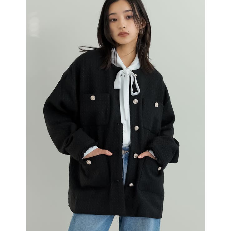 sheller シェリエ フリンジスカラツイードジャケット キュロット