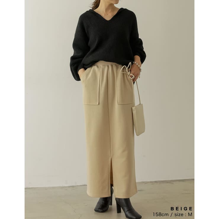 リラックスカジュアルな旬のスウェットスカート [低身長サイズ有]裏毛スウェットベ… | Re:EDIT | 詳細画像14 