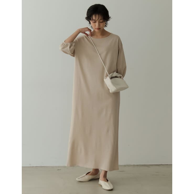 汗じみを気にせずお洒落を楽しめるロングワンピ ランタンスリーブマキシワンピース | Re:EDIT | 詳細画像23 