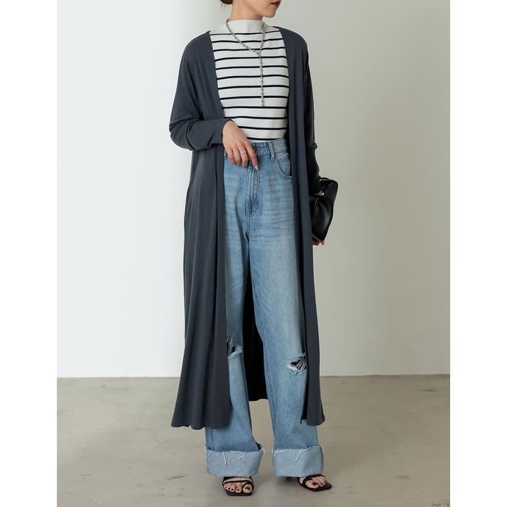 [接触冷感]丈が選べるとろみカットソートッパーカーディガン | Re:EDIT | 詳細画像5 