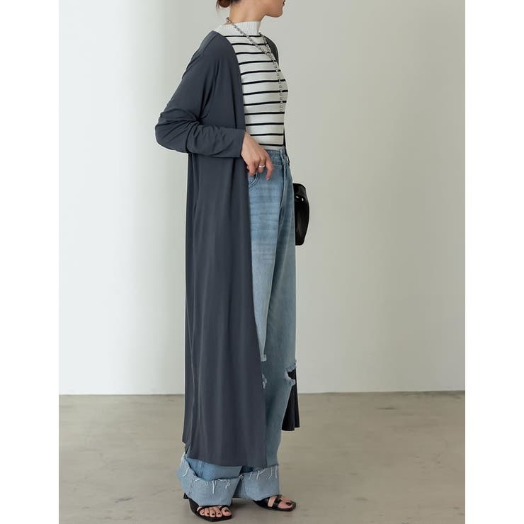 [接触冷感]丈が選べるとろみカットソートッパーカーディガン | Re:EDIT | 詳細画像28 