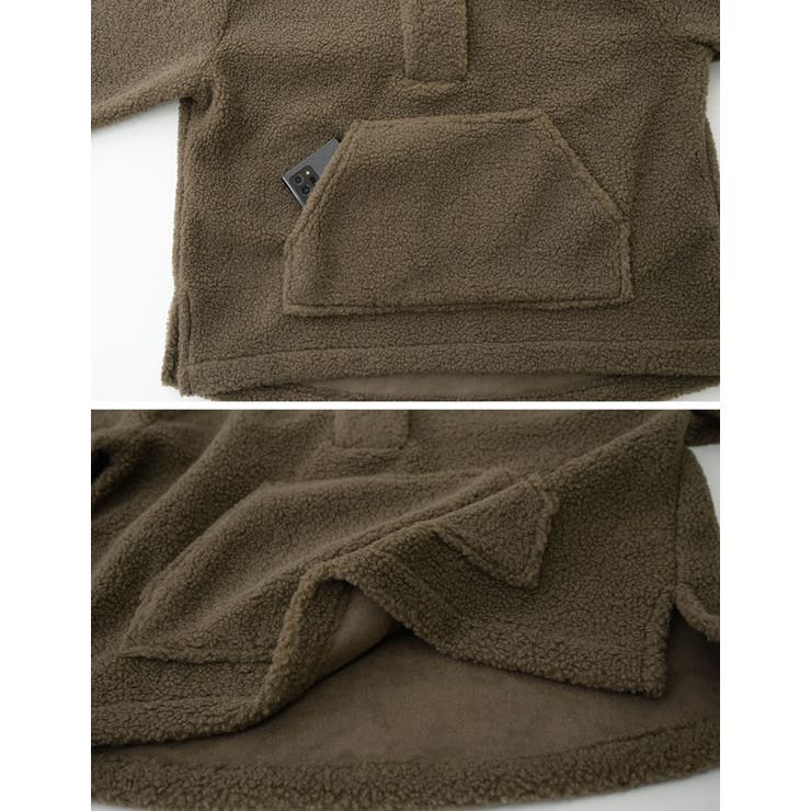 着るだけでシーズンムード高まる1枚 ボアフーディーハーフジッププルオーバー トッ… | Re:EDIT | 詳細画像25 